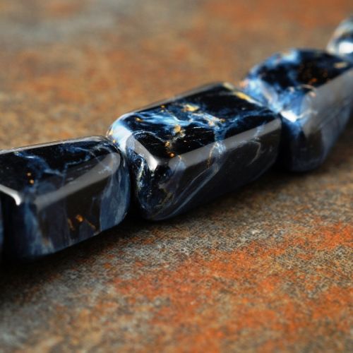 Blue Pietersite rectangular beads